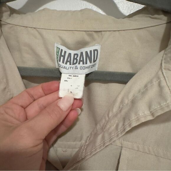 Men’s Haband Quality & Comfort Short Sleeve Button Down Size L - Picture 2 of 5